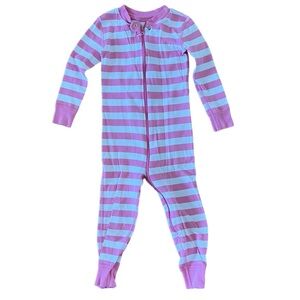 Hanna Andersson Pink & White Striped Onesie PJ’s (90)